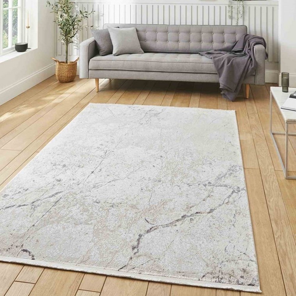 Bellagio 9141 Modern Abstract Distressed Rugs in Beige